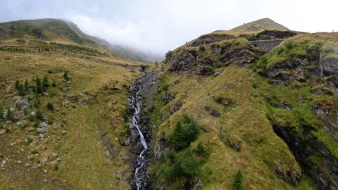 Mountain Stream FROM ABOVE Stock Footage 321068922