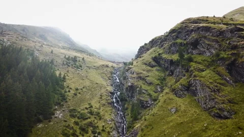 Mountain Stream FROM ABOVE Stock Footage 321068986