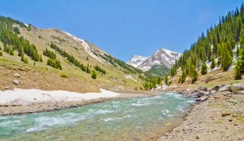 A mountain stream in animas forks, a ghost town, in the san juan mountains of Stock Photos