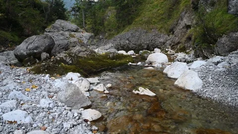 A mountain stream in autumn 스톡 동영상 260827952