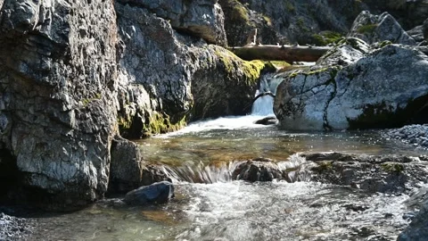 A mountain stream in autumn 스톡 동영상 260829077