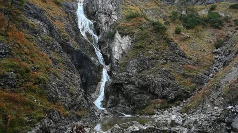 Mountain stream in an autumn setting (slow motion) Video stock 260847969