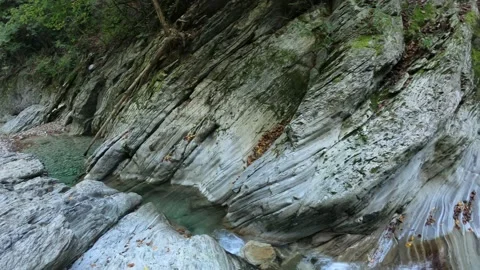 Mountain stream in a beautiful gorge Stock Footage 145356220