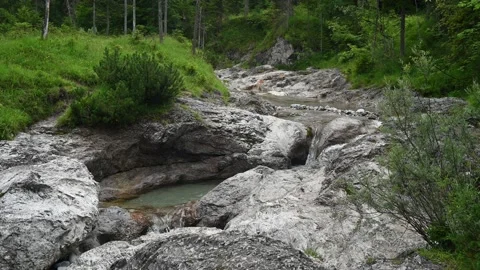 Mountain stream with beautiful rocks Video stock 211460861