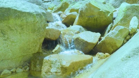 Mountain Stream Cascading Over Rocks | Peaceful Waterfall Sounds in Nature Stock Footage 286933054