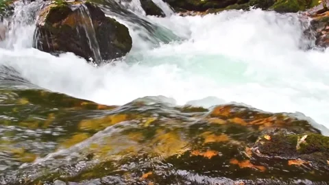 Mountain stream cascading rocks. Stock Footage 306286373