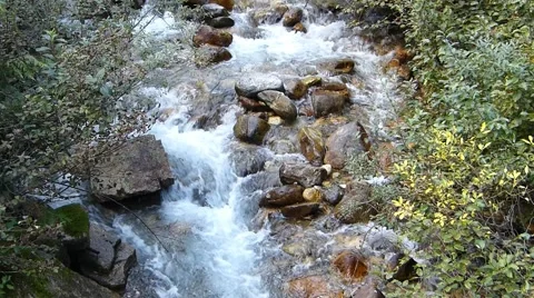 Mountain Stream Flowing Over Rocks Stock Footage 41417851