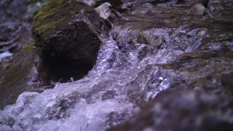 Mountain Stream Flowing over Rocks 05 Stock Footage 81190522