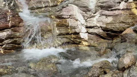 Mountain Stream Flowing Over Rocks Stock Footage 278992850