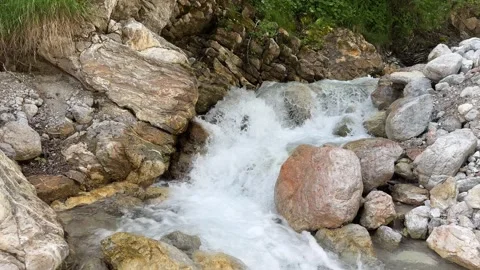 Mountain Stream Flowing Over Rocks Stock Footage 279565844