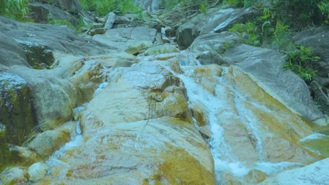 Mountain Stream Flowing Over Rocks | Nature's Beauty and Tranquil Water Sounds Stock Footage 286933099