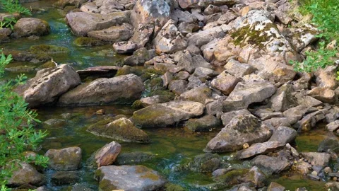 Mountain Stream Flowing Over Rocks Stock Footage 325351926