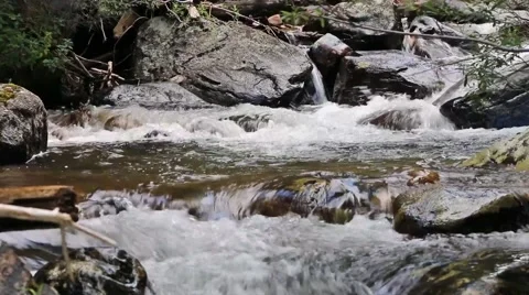 Mountain Stream Flowing Through the Boulders Stock Footage 41504445