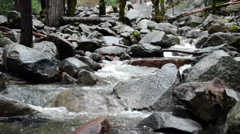 Mountain Stream Flowing Through Rocks 2 Stock Footage 36052489
