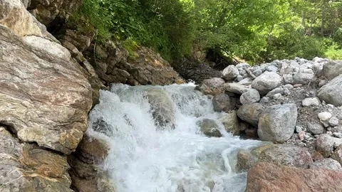 Mountain Stream Flowing Through Rocks Video stock 278992569