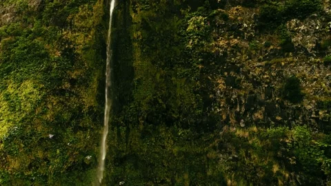 Mountain stream flowing into a waterfall Stock Footage 144212924