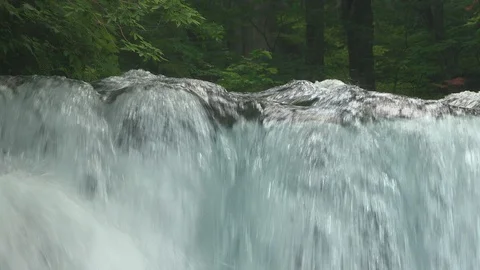 Mountain stream in the forest, Oirase stream, Aomori Prefecture, Japan Stock Footage 105422175