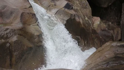 Mountain stream in the forest waterfall ba ho. vietnam Stock Footage 70757968