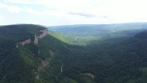 Mountain stream in the gorge, among the dense forest Stock Footage 116261602