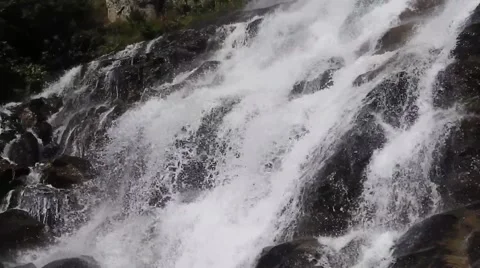 Mountain Stream with Green Grass Stockbeeldmateriaal 56589983