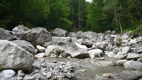 A mountain stream with huge rocks 스톡 동영상 260832370
