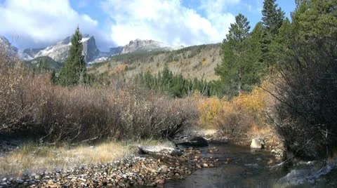 Mountain Stream Landscape in Fall Stock-Footage 12573995