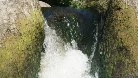 Mountain stream in macro Stock Photos