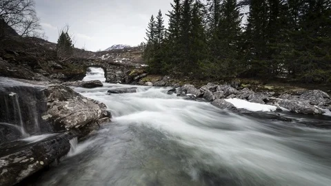 Mountain stream, Norway Stock Footage 87769860