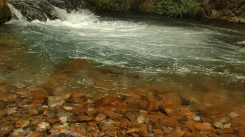 The mountain stream overflows over the rocks Stock-Footage 160317387