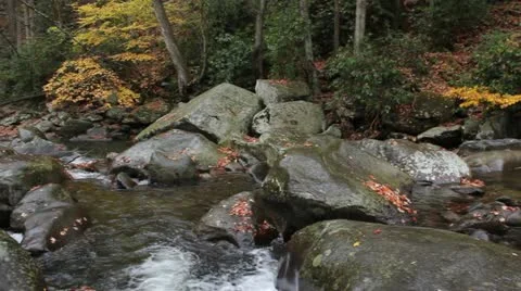 Mountain Stream Pan Stock Footage 12502972