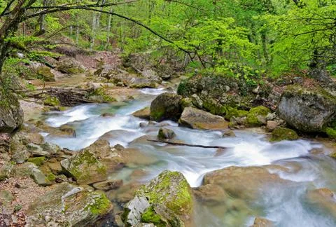 Mountain stream Stock Photos