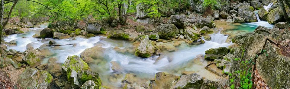 Mountain stream Stock Photos