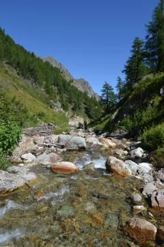 Mountain stream Stock Photos