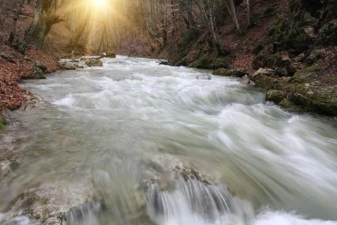 Mountain stream Stock Photos
