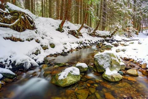 Mountain stream Stock Photos
