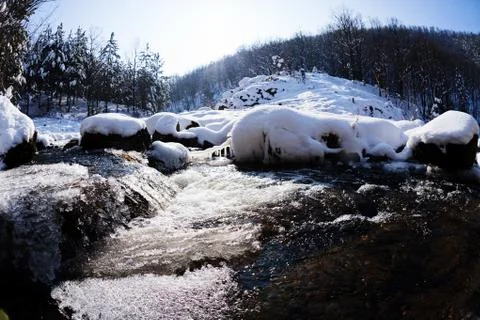 Mountain stream Stock Photos