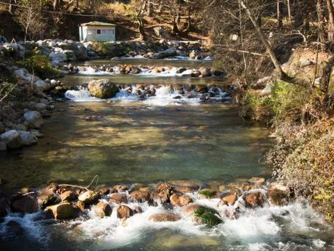 Mountain stream Stockfoto's
