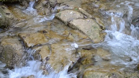 Mountain stream, river in the Alps Stock Footage 125827086