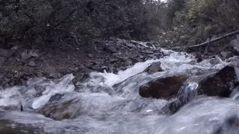 Mountain stream on the road to Mutnovsky volcano, Kamchatka, autumn Stock Footage 96516866