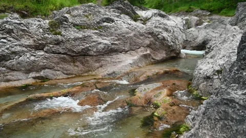 Mountain stream with rocks and great looking washouts Video stock 211452354