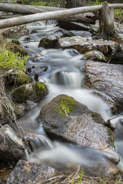 Mountain stream with rocks Stock Photos