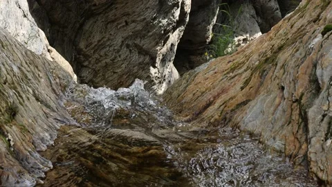 Mountain stream in  the rocks in Siberia Stock Footage 168776917