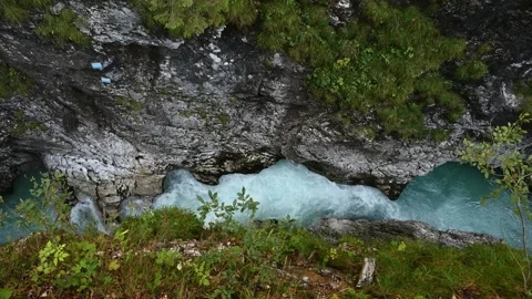 A mountain stream in a rocky gorge Stock Footage 260867785