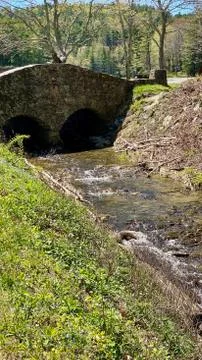 Mountain stream runoff Stock Photos