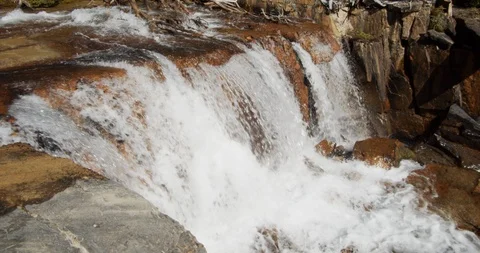 Mountain stream in slow motion Stock Footage 121535795
