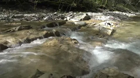 Mountain stream, somewhere in the Krasnodar territory Stock Footage 197078232