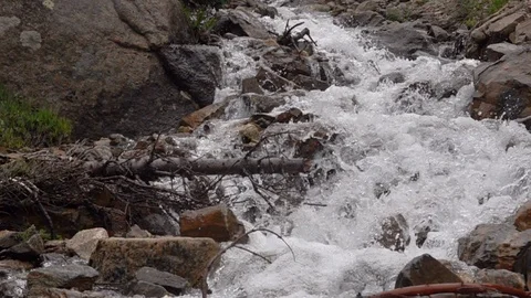 Mountain stream, spring, high water Stock Footage 117158406