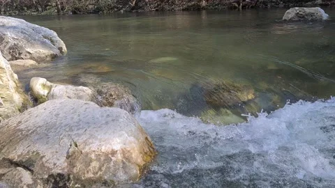 Mountain Stream Stepping Down Some Boulders Stock Footage 150315249