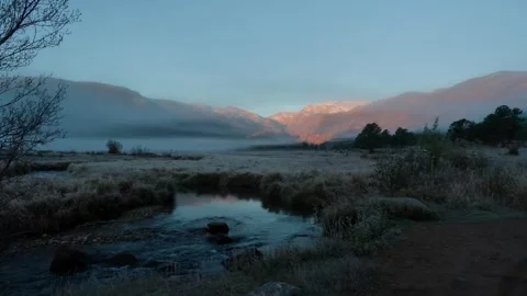 Mountain stream at sunrise Stock Footage 330297196