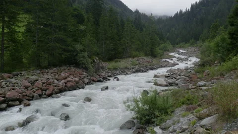 Mountain stream in the Swiss Alps Stock Footage 212645413